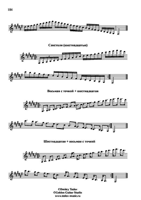 КулЛиб. Дмитрий  Теслов (Гитарист) - Гаммы для гитары. Страница № 184