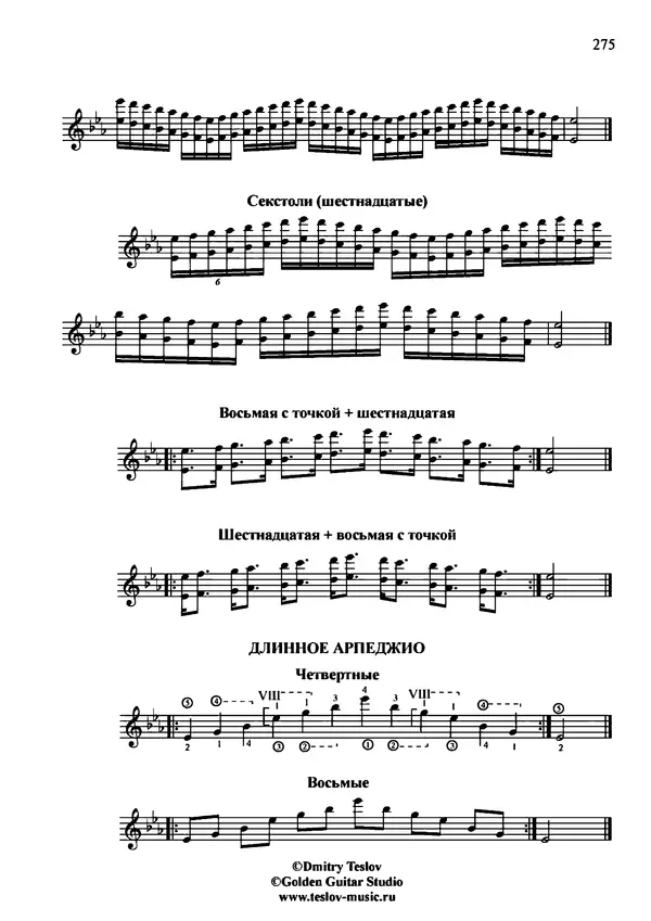 КулЛиб. Дмитрий  Теслов (Гитарист) - Гаммы для гитары. Страница № 275