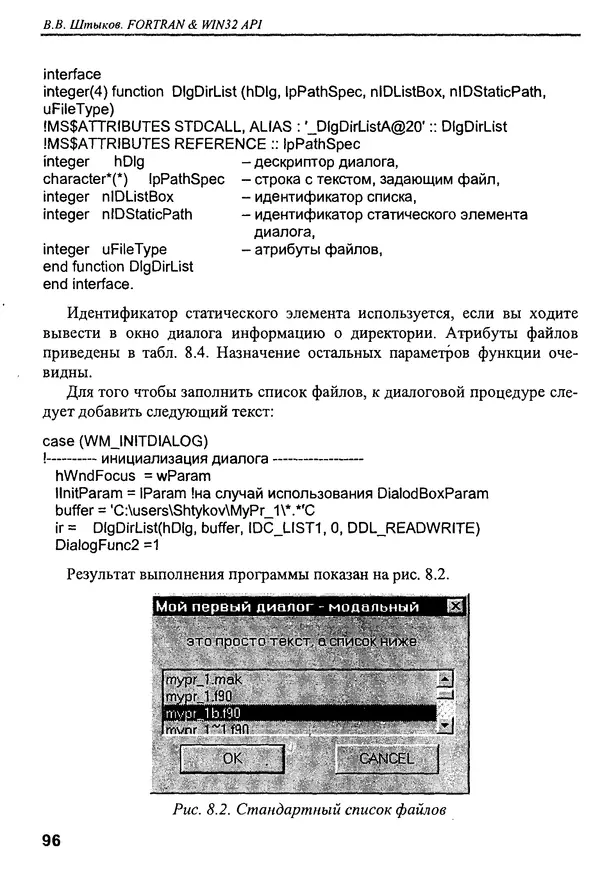 КулЛиб. В. В. Штыков - Fortran & Win32 API. Создание программного интерфейса для Windows средствами современного Фортрана. Страница № 98